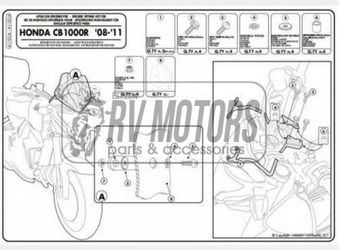 Крепление ветрового стекла Kappa Honda CB 1000R (2011) A1101A