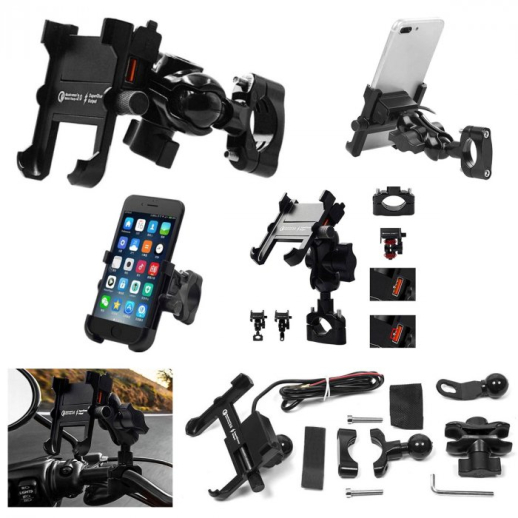 Кріплення для телефону/GPS навігатора з кріпленням та USB портом BIKETEC BT138