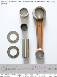 Шатун APRILIA RS 125 / RX 125 / AF1 / ROTAX (84-52-723) FLYWAY FW0723