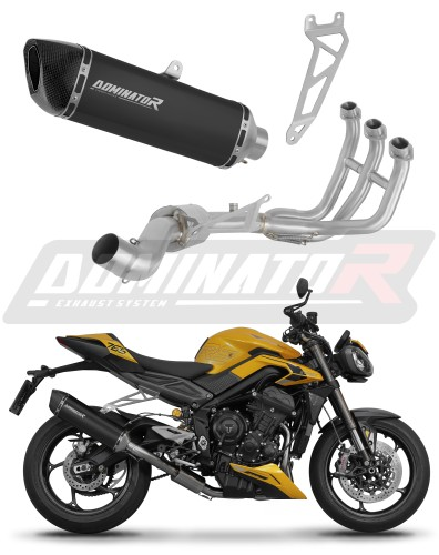 Полная система выхлопа Triumph Street Triple 765 RS 2024 - 2025 DOMINATOR HP6 черный