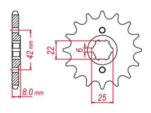 Приводная звезда HONDA XL600R/RM/LM, NX650 '88 GROSSKOPF 28115G (JTF281.15)