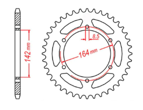 Приводная звезда HYOSUNG GT 650 '04-'15 MTX 11-HY2-44 (JTR1074.44)