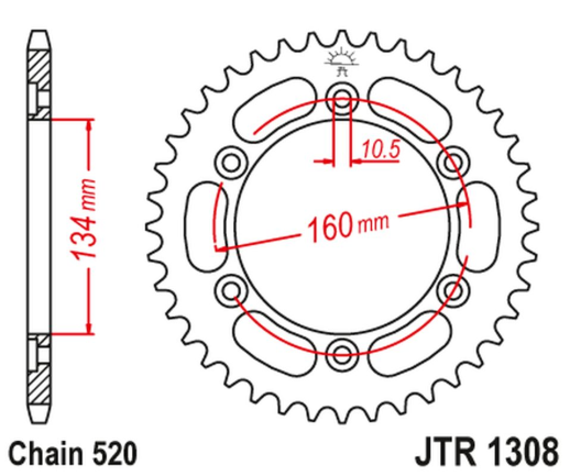 Приводная звезда HONDA CBR 600/900/929/954/1000 JT JTA1308.43BLK