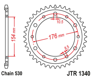 Приводная звезда HONDA CB 1000R '08-'16 JT JTR1340.44ZBK