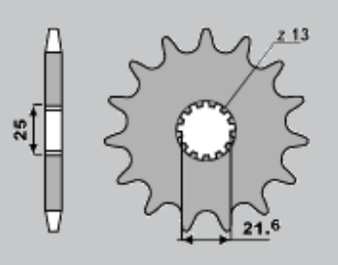 Приводная звезда SUZUKI GSX 1100F '90-'96, GSX-R 1100 '89-'00, RF 900RR '94-'00 JR 42916JRS (JTF440.16)