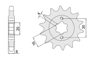 Приводная звезда HUSQVARNA 125 '89-'94 CHT 71813K (JTF718.13)