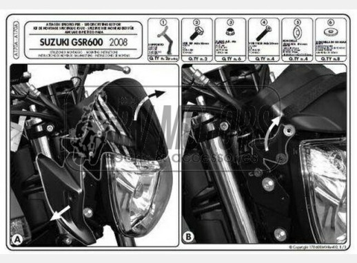 Кріплення вітрового скла Kappa Suzuki GSR 600 A170A