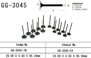 Клапан выпускной SUZUKI GSXR 750 00-03, GSXR 1000 01-04 VESRAH GG-3045-EX