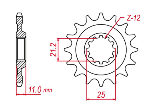 Приводная звезда HUSQVARNA SM 570 '01-'04, SM 610 '99-'08, SM 630 '10, SMR 630 '03-'04 GROSSKOPF 72716G (JTF824.16)