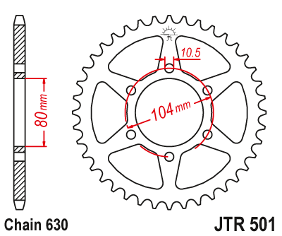 Приводная звезда JT JTR501.38 (PBR 501)