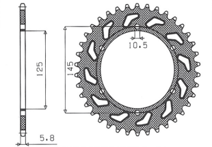 Приводная звезда YAMAHA XJ 600 DIVERSION 95-03 SUNSTAR SUN1-3541-48 (JTR855.48)