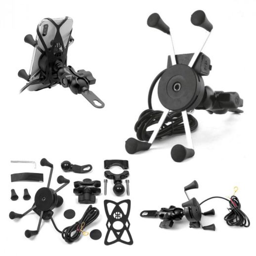 Кріплення для телефону/GPS навігатора з кріпленням та USB портом BIKETEC BT140USB