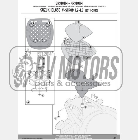 Кріплення кофра KAPPA (без майданчика) Suzuki DL 650 V-Strom (11-15) KR3101M