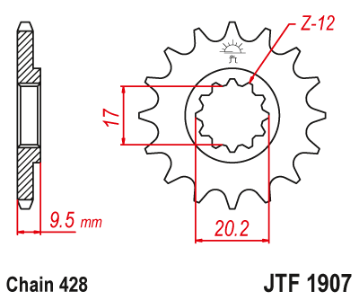 Привідна зірка JT JTF1907.13 (PBR 2084)