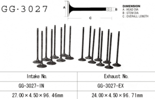 Клапан выпускной SUZUKI GSXR 750W 93-95 VESRAH GG-3027-EX