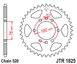 Приводная звезда SUZUKI VL 250 INTRUDER LC '00-04'; LT 250/300 '86-89'; GN 400 '80-82'; LT 500 '88-92',DR 500 '81-83', DR 750 '88' JT JTR1825.38