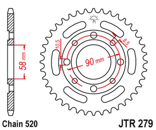 Приводная звезда HONDA CB 250 TWO FIFTY, NIGHTHAWK '92-'02, CMX250 REBEL JT JTR279.30