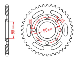 Приводная звезда HONDA CB 250 TWO FIFTY, NIGHTHAWK '92-'02, CMX 250 REBEL MTX 11-KR0-33 (JTR279.33)