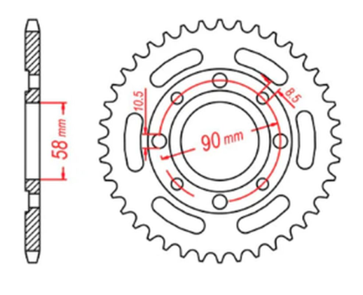 Приводная звезда HONDA CB 250 TWO FIFTY, NIGHTHAWK '92-'02, CMX 250 REBEL MTX 11-KR0-33 (JTR279.33)
