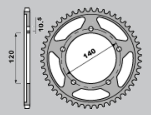 Приводная звезда SUZUKI GSXR 600 (06-10) GROSSKOPF 439843G (JTR1792.43)