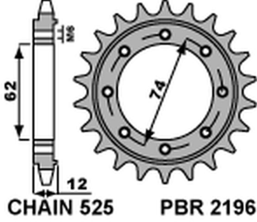 Приводная звезда GILERA GP 800 (09-13), APRILIA SRV850 (12) PBR 21962218NC