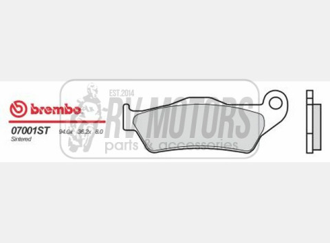 Тормозные колодки BREMBO BRM 07001XS