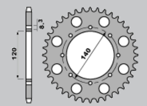 Приводная звезда KAWASAKI KLR 650/ KLX 650 JR 51115JR (JTF511.15)