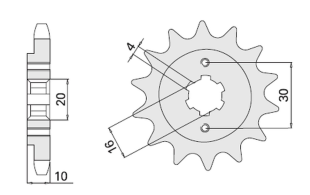 Приводная звезда CAGIVA 125 MITO/FRECCIA CHT 72014K (JTF711.14)