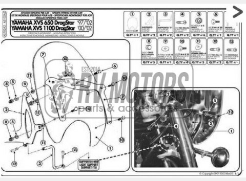 Крепление ветрового стекла Kappa Yamaha AS71A