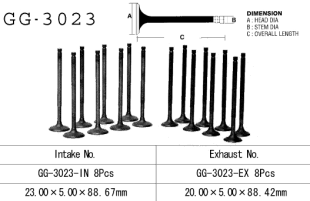 Клапан впускной SUZUKI GSF 600 BANDIT 96-04, GSX 600F 88-06 VESRAH GG-3023-IN