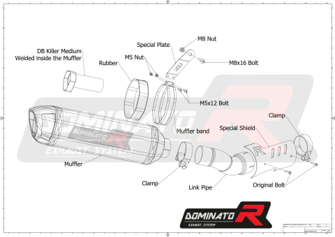 Прямоток DOMINATOR BMW R1200GS HP1 2013 - 2018