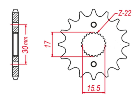 Приводная звезда HONDA CR 80/85 '87-'07 (-2) GROSSKOPF 33213G (JTF1256.13)