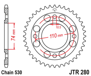 Приводная звезда HONDA CB 500 T '75-77' JT JTR280.33