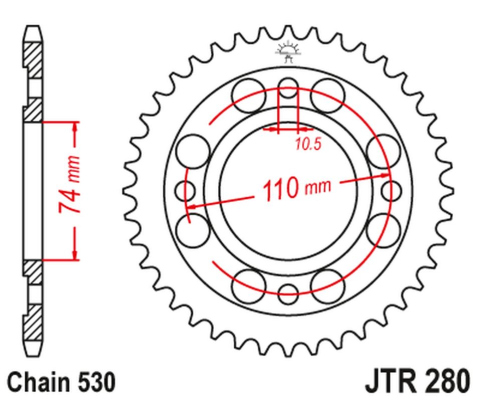 Приводная звезда HONDA CB 500 T '75-77' JT JTR280.33