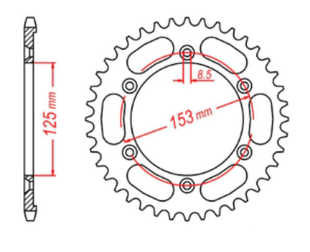 Приводная звезда HONDA XR 125L '03-'07 (JD19) MTX 11-KRH-54 (JTR1258.54)
