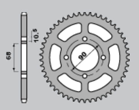 Приводная звезда HONDA MTX125R 83-94 (241-53) CHT 24353K (JTR241.53)