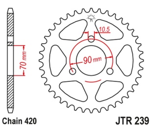 Приводная звезда HONDA MTX 80R '83-'86, MBX 50 JT JTR239.50