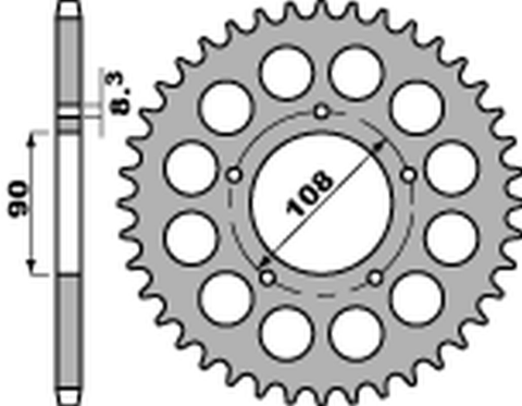 Приводная звезда DUCATI 500 DESMO/ SL '79-'84, 750 F1 '85-'88, 900 S2 '83-'85, CAGIVA 350/650 ALAZZURRA SPORTS '85-'88 PBR 102240C45 (JTR1022.40)