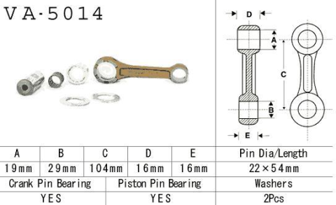 Шатун HONDA CR 125 '88-'07 VESRAH VA-5014