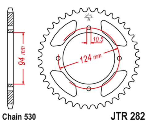 Приводная звезда HONDA CB 500F/K '78-'80 JT JTR282.36