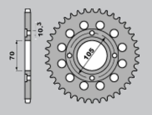 Приводная звезда HONDA CB 250 360 400 73-79 (278-38) CHT 27838K (JTR278.38)
