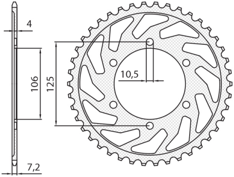 Приводная звезда SUNSTAR 1-4448 47 (JTR 2014.47)