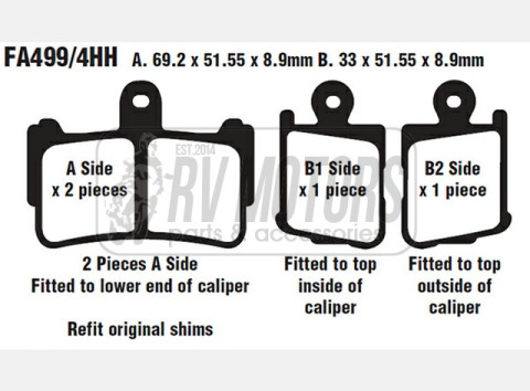 Тормозные колодки EBC FA499/4HH