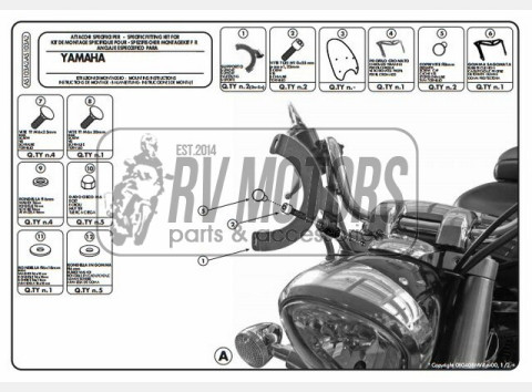 Крепление ветрового стекла Kappa Yamaha XVS 950A AS103A2