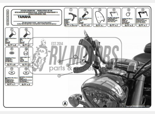 Кріплення вітрового скла Kappa Yamaha XVS 950A AS103A2