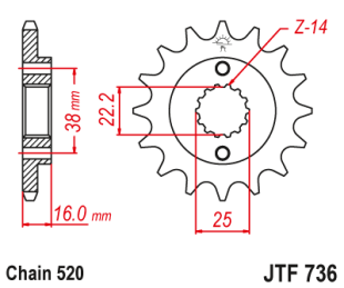 Приводная звезда JT JTF736.15 (PBR 490)
