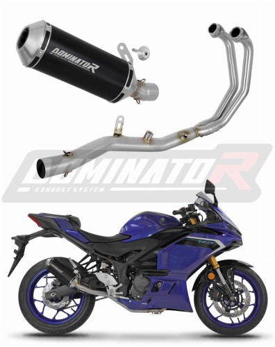 Полная система выхлопа Yamaha YZF-R3 2025 - 2026 DOMINATOR овальный G2 черный