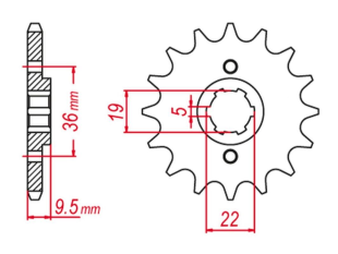 Приводная звезда TRX 250R '83-'92, TRX 300EX '93-'07, CR 250 '82-'85, CR500 '84-'85 GROSSKOPF 33713G (JTF337.13)
