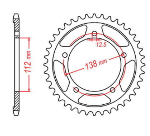 Приводная звезда HONDA CB 600 HORNET '07-'13, CBR 600F '97-'98, '11-'14, CBF 600 '04-'07 MTX 11-MAS-43 (JTR1304.43)