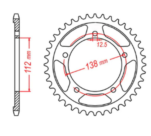 Приводная звезда HONDA CB 600 HORNET '07-'13, CBR 600F '97-'98, '11-'14, CBF 600 '04-'07 MTX 11-MAS-43 (JTR1304.43)